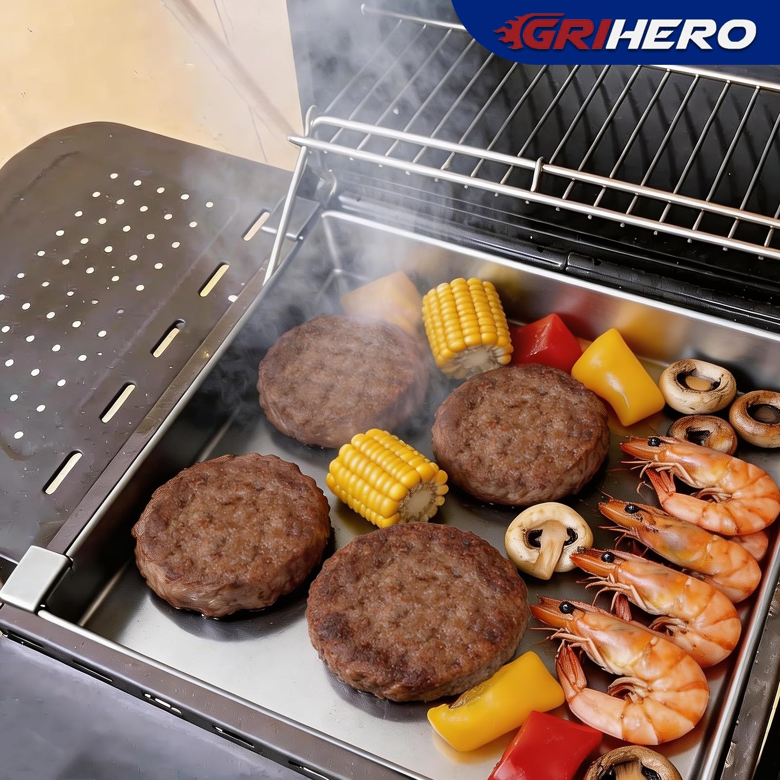 Grillplatte Plancha Grillwanne für Enders SAN DIEGO NEXT 2 Gasgrill BBQ Grill-Zubehör, 30 * 31 * 3,5 CM