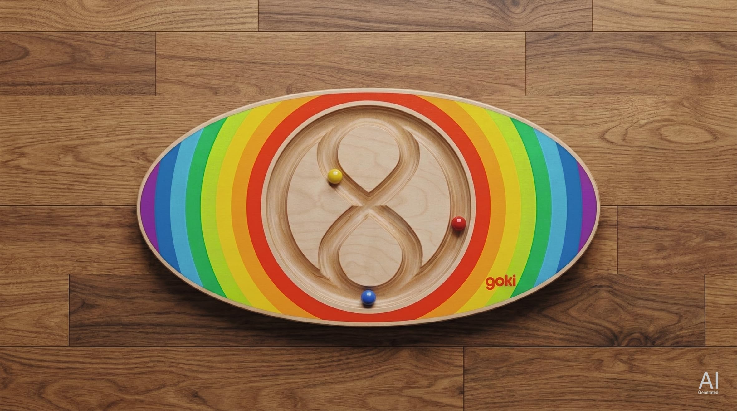 Balance Board Labirinto: 55,5 x 29 x 4 cm, Holz, mit 3 Murmeln, per Stück