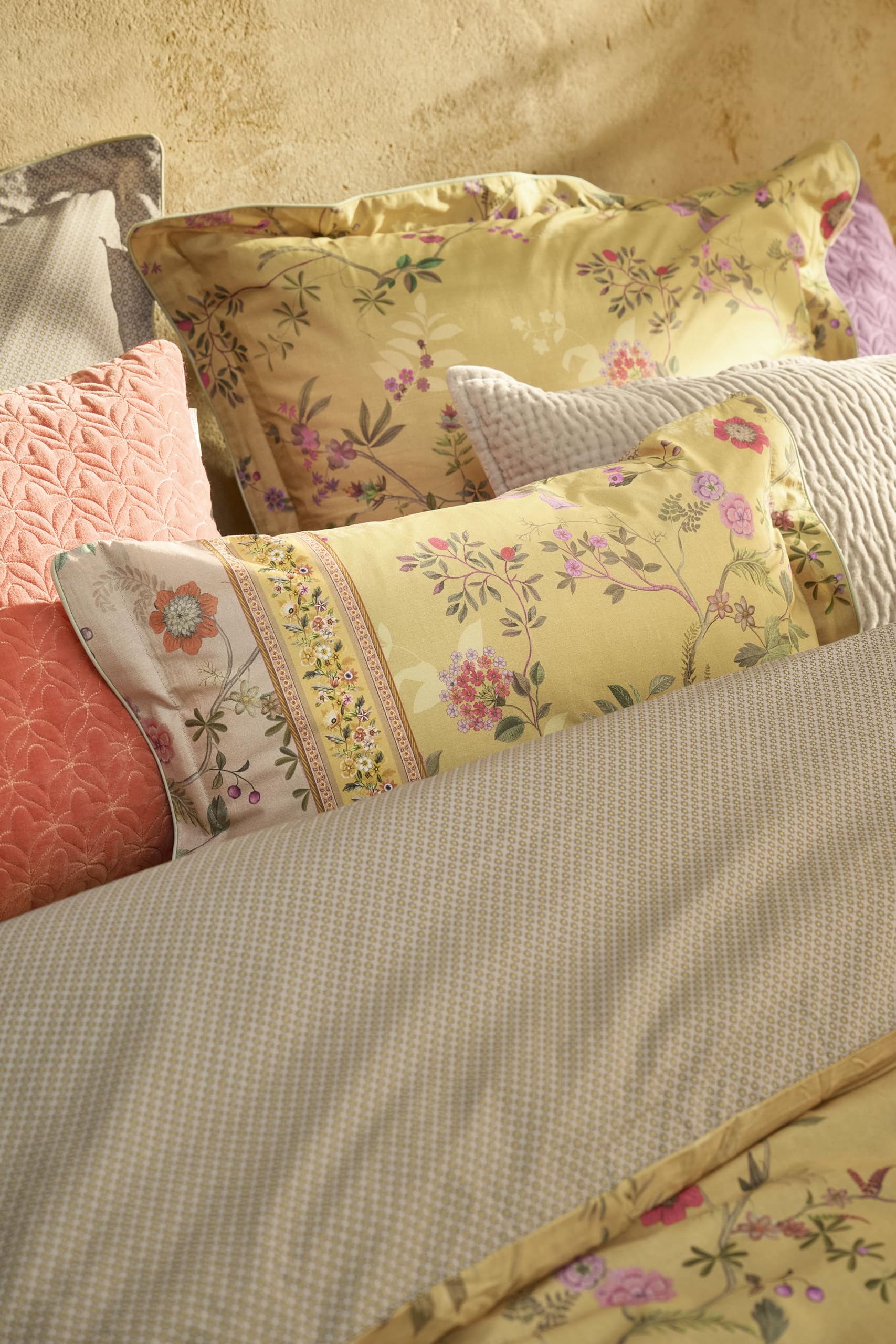 Pip Studio Bodhi Flower bettwäsche-Set 2 TLG. - 155 x 220 cm - Gelb - Baumwolle - mit Reißverschluss
