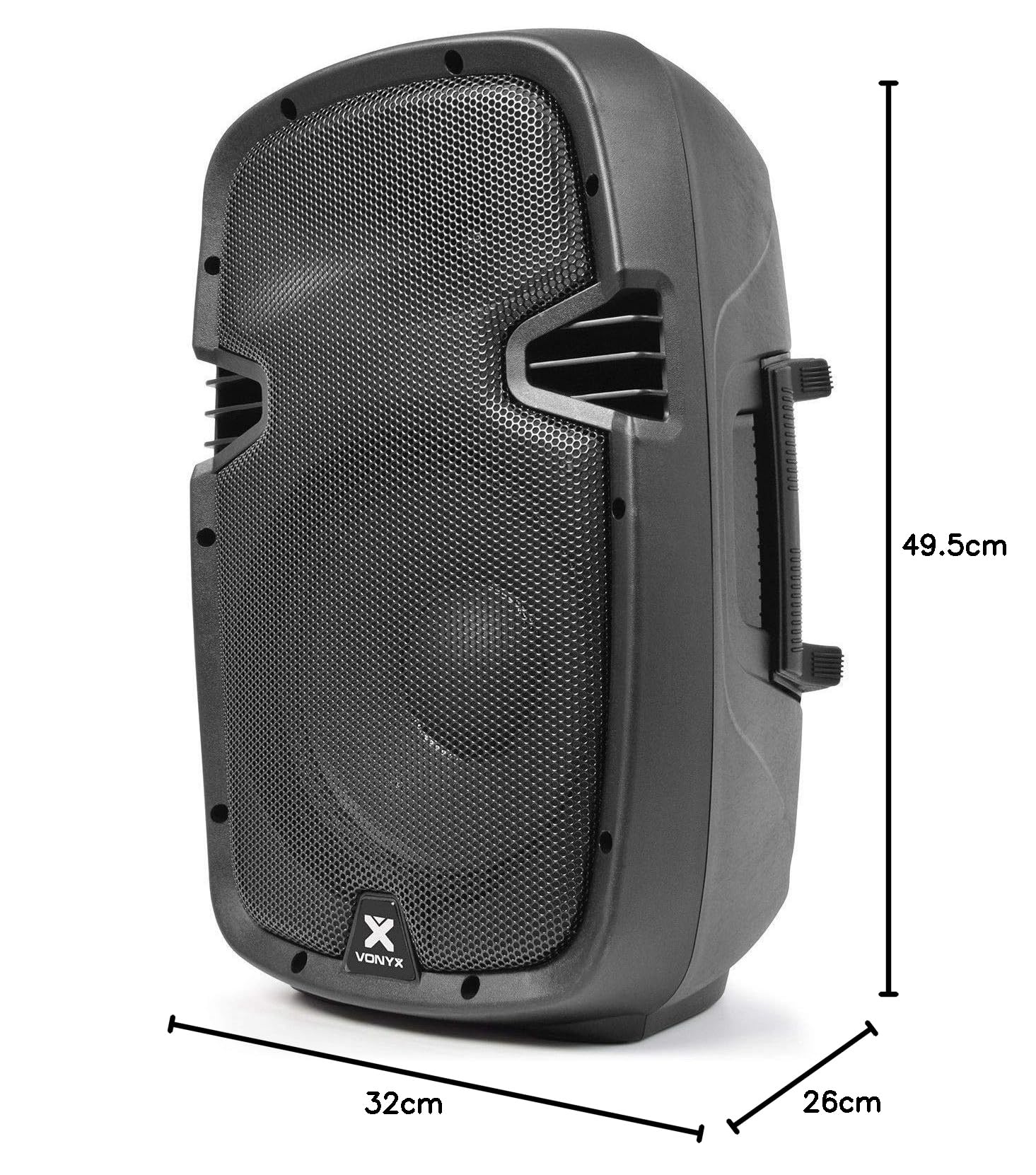 Vonyx SPJ-1000AD Aktivlautsprecher, PA Lautsprecher, Musikbox, Monitor Lautsprecher 400 Watt mit 10-Zoll - Geeignet für Musik, Gesang und Sprache - Plug and Play