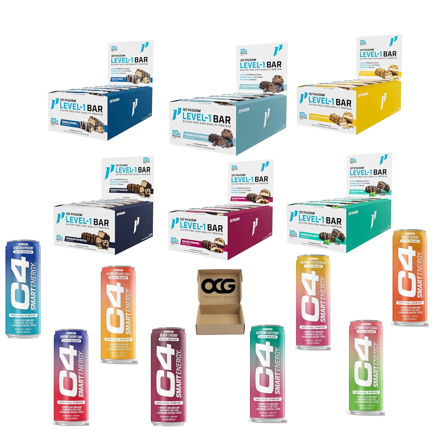 1st phorm level 1 protein bars (6pack) x C4 Smart Energy