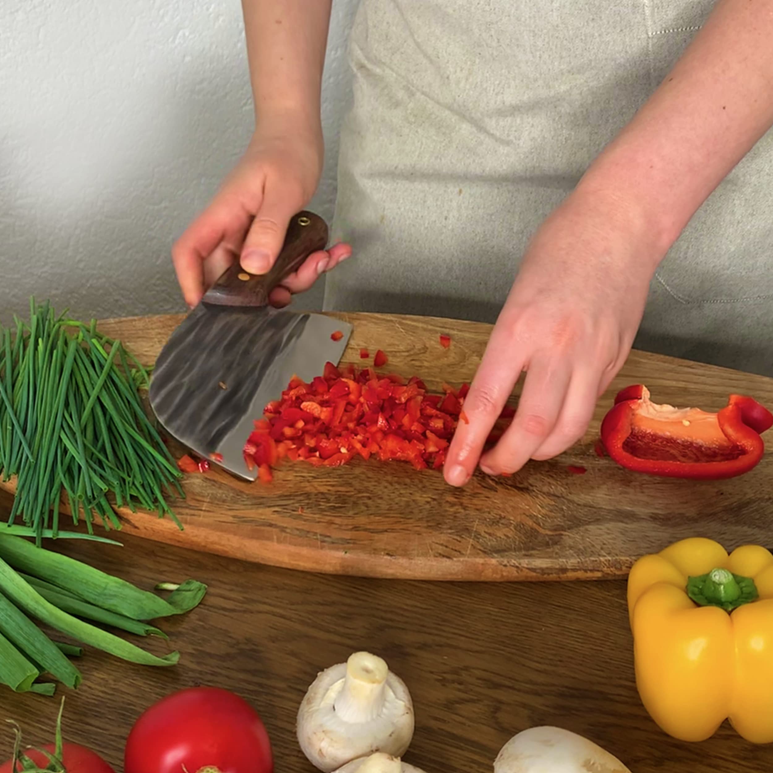Handgeschmiedetes Kochmesser Ergonomic, Scharfes Profimesser, Ergonomischer Griff, Outdoor & Indoor Messer