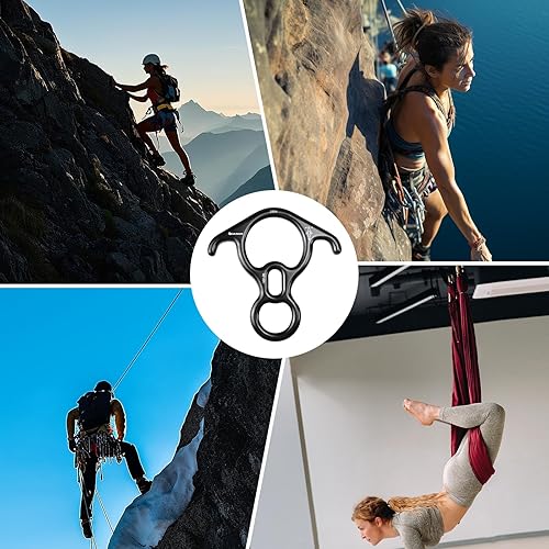 Miniatura 15 de 30kN/35kN/40kN Rescate Figura 8 Descender Engranaje de escalada Equipo de descenso Dispositivo de rappeling de placa de aparejo para escalada