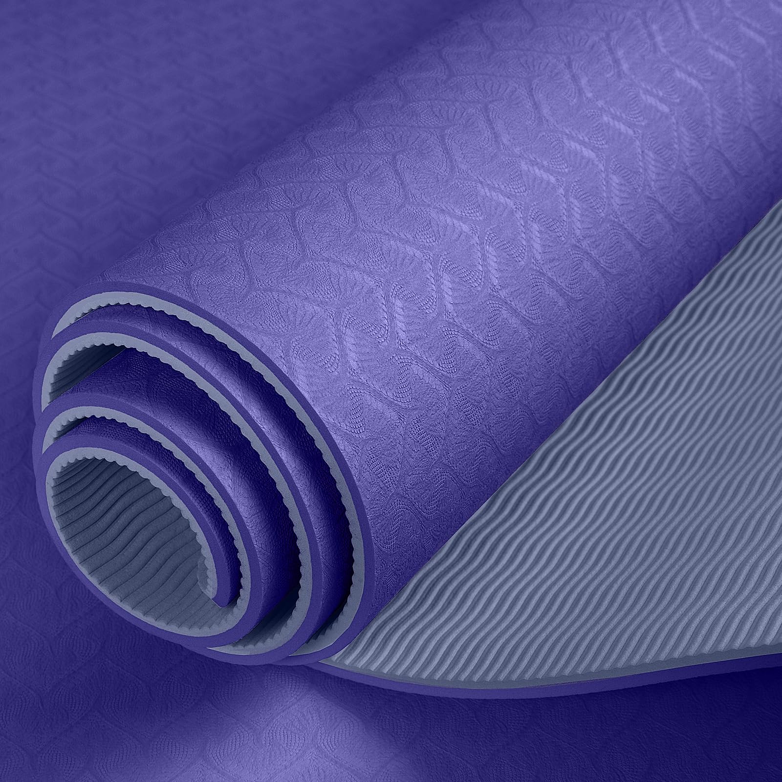 Grand tapis de yoga en TPE épais et antidérapant 183 x 80 x 0,8 cm pour homme et femme, exercice pour la maison, idéal pour la gym, le pilates, le fitness