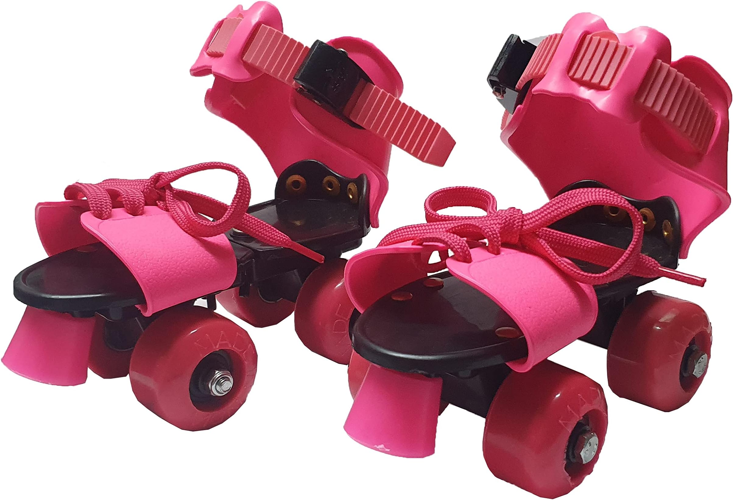 Toy Centre Super Quality Adjustable Pink Color Quad Shoe Roller Skates Inline Skates Suitable for Age Group 7 to 11 Years (Green)