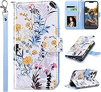 Vista 26 de ULAK Funda tipo cartera compatible con iPhone 13 para hombres, funda protectora con tapa de piel PU premium y función de caballete con tarjetero