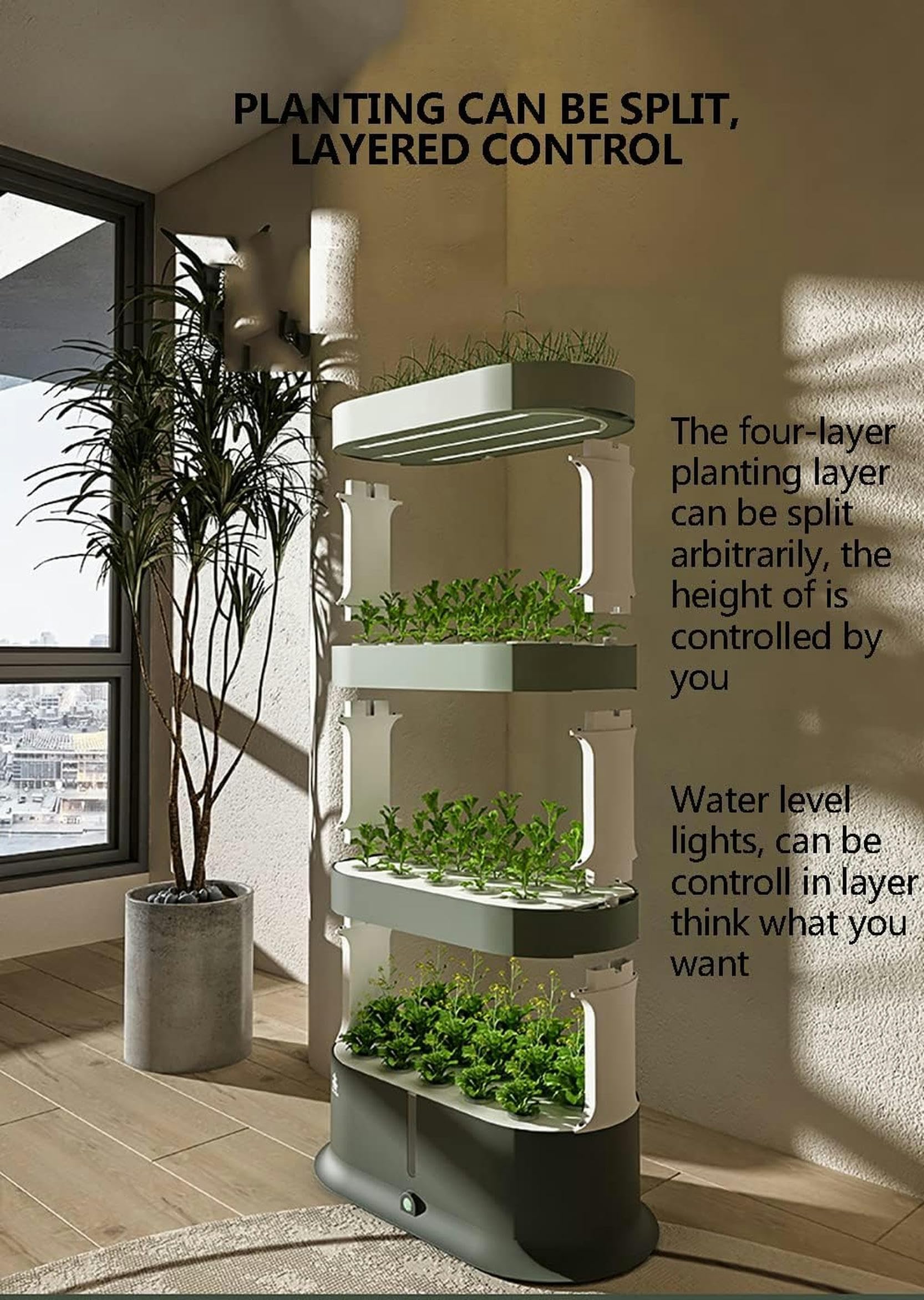 Système de Culture hydroponique de Jardin 48 gousses Tour hydroponique, kit de Germination des Plantes Kit de Culture aéroponique avec Lampe de Culture LED ; arrosage Automatique/1