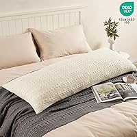 Vista 337 de PHF Fundas de almohada 100% algodón con tejido de gofre de 24 x 24 pulgadas, paquete de 2 fundas cuadradas para decoración elegante del hogar, sin