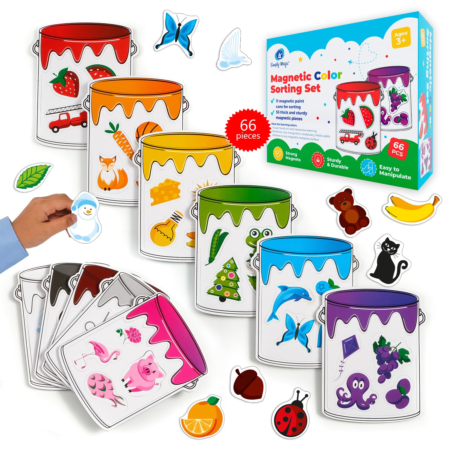 Amazon.com: Simply magic 11 Jars Magnetic Color Sorting Set