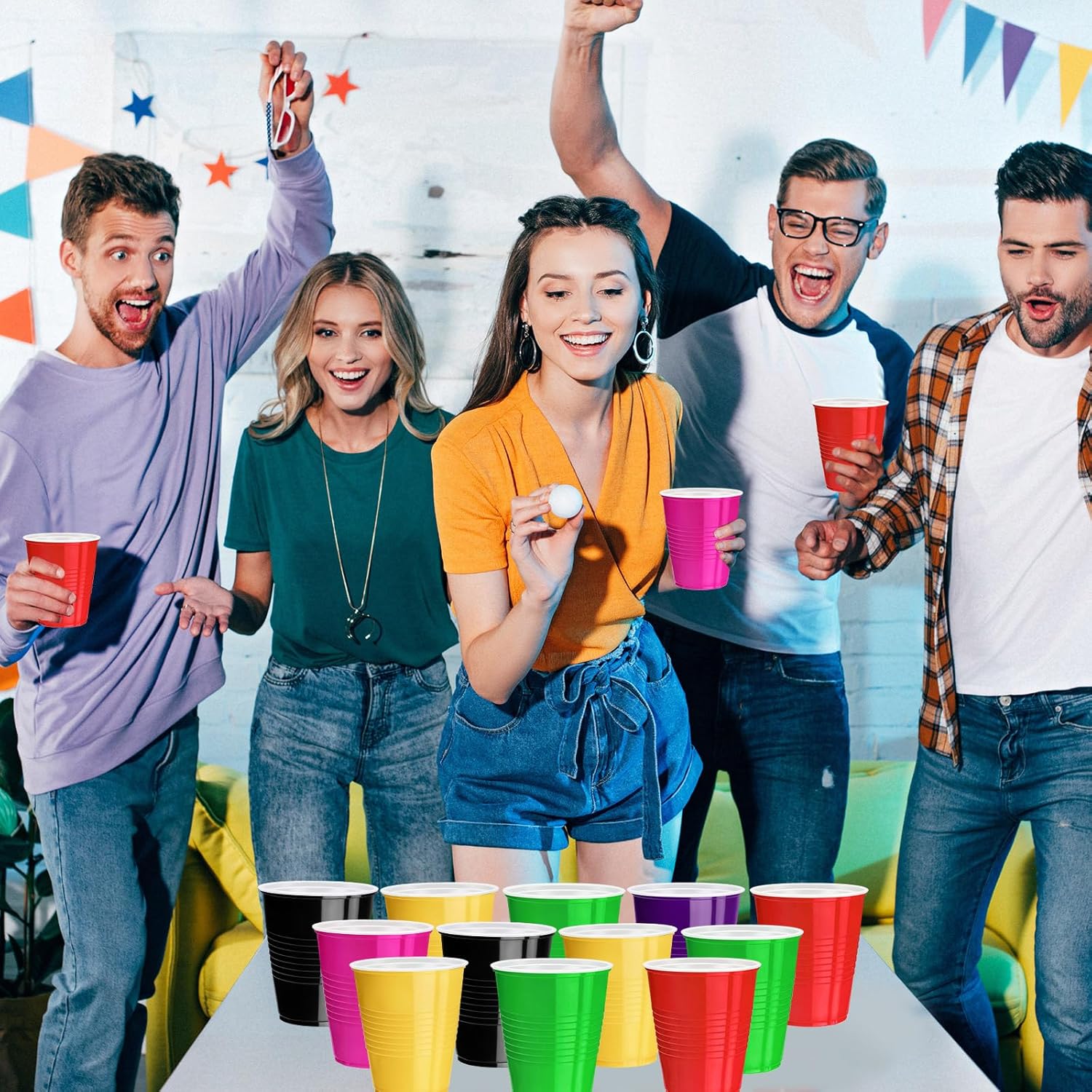 120 pcs 12 oz colourful plastic cups Thanksgiving plastic Disposable cups colourful Party Cups for drinking Tastings served Snacks Barbecues Picnics - Image 5