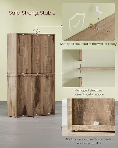 Miniatura 6 de VASAGLE Custos Collection ULBC164L01 - Estantería de 4 niveles, estante para libros, estante de almacenamiento abierto, 9.4 x 23.6 x 42.4 pulgadas,