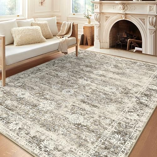 Miniatura 9 de Yamaziot Alfombra lavable de 2 x 8 pies, antideslizante, estilo bohemio, vintage, con parte trasera de goma, resistente a las manchas y pelo bajo,