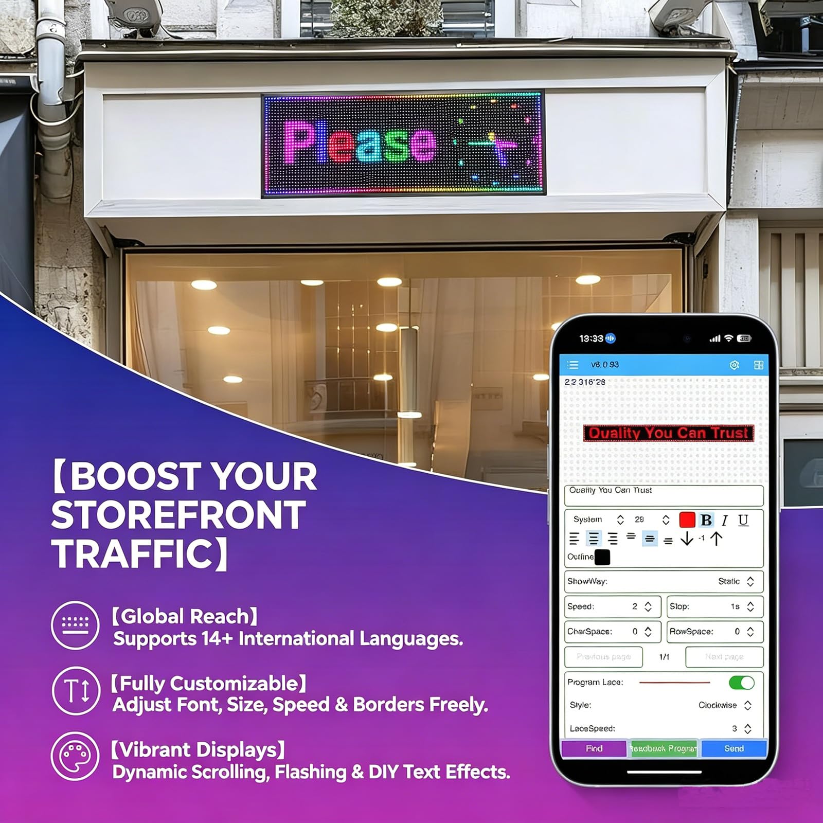 Programowalny przewijany znak LED Digital Signage wyświetla sport tykacz spojrzenie ekran reklamowy elektroniczny baner wiadomości konfigurowalny biznes do sprzedaży zewnętrznej tablica