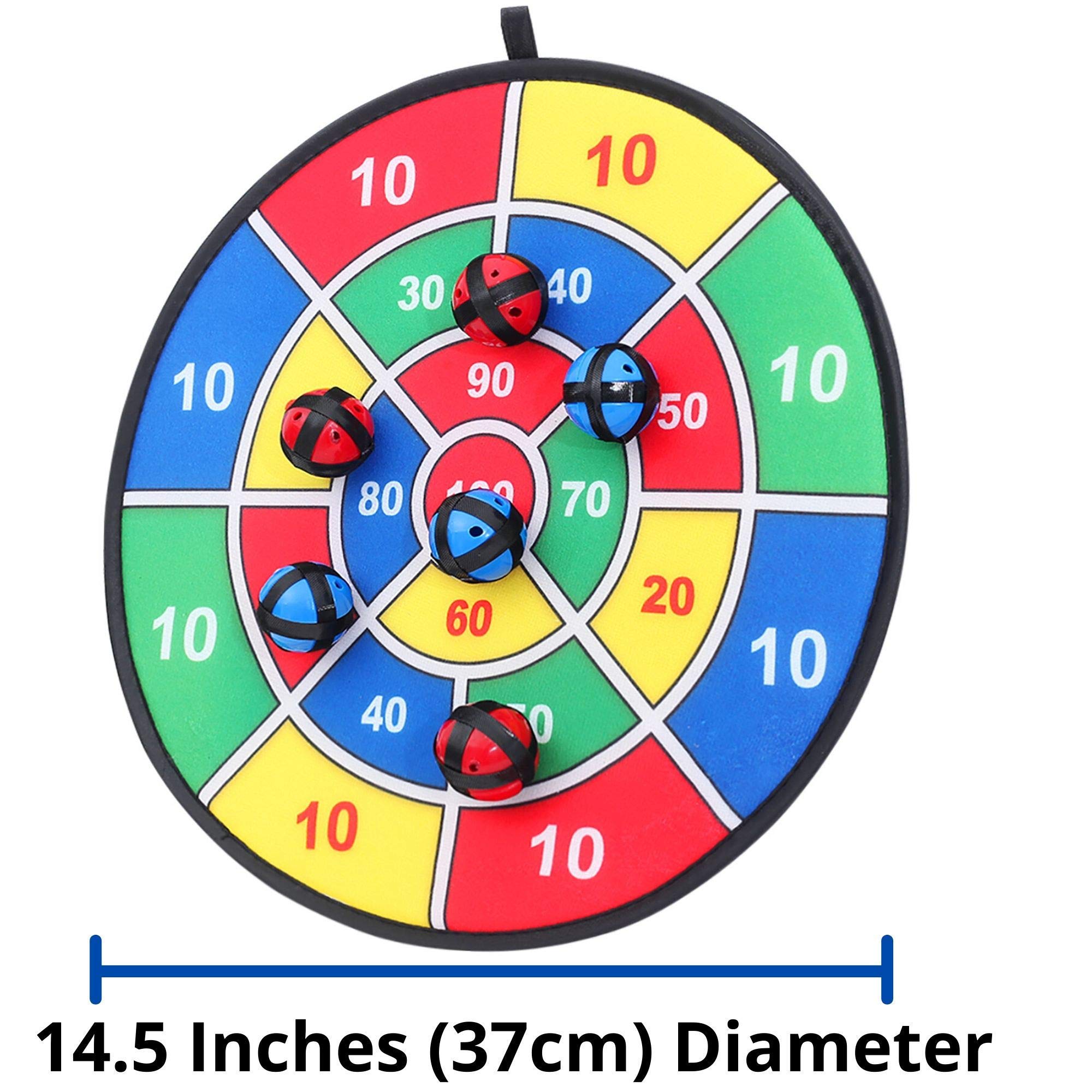 Fabric Dart Board Game with 6 Balls Using Hook and Loop System