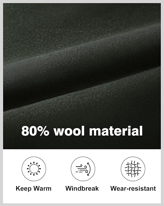 APTRO Men's Pea Coat Wool Jacket Winter Coat