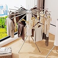 Vista 2 de Estante de secado de ropa,Tendedero de ropa,Estante de secado de lavandería,Pie de piso,16 postes de aluminio,Plegable,Plegable,Estante