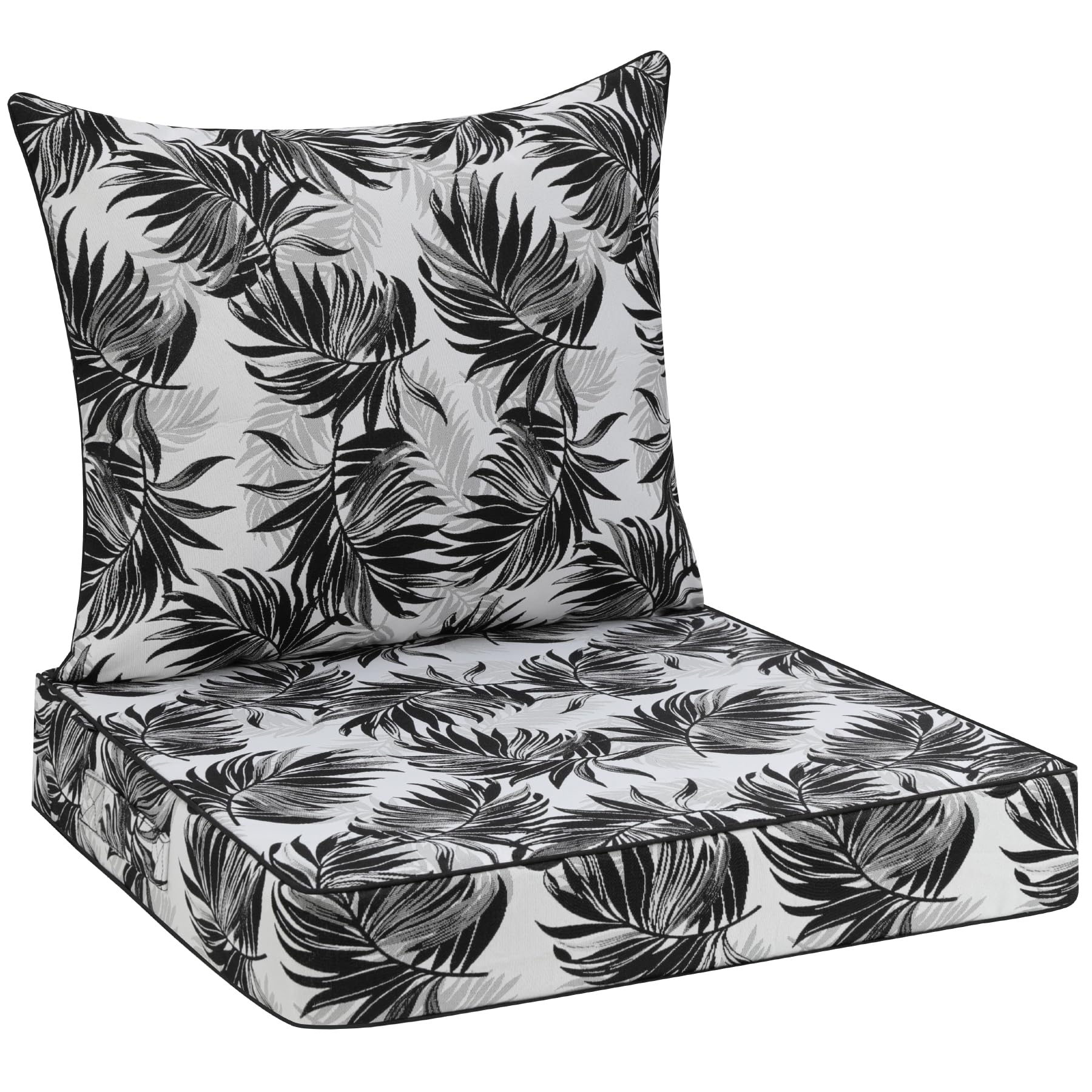 Favoyard Outdoor Seat Cushion 24 x 24 x 4 in Waterproof Pattern Fade Resistant Cover Removable Patio Furniture