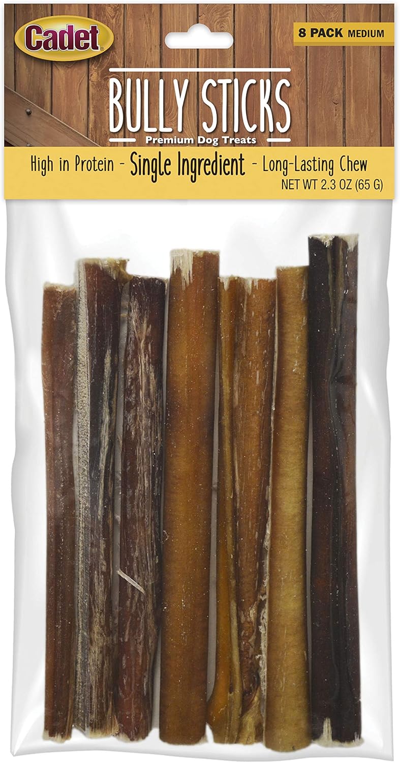 Cadet Bully Sticks Dog Treats 8 Count Small 6 inch Pet