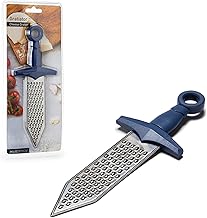 PELEG DESIGN – Gratiator Small Cheese Grater Stainless Steel Sword-Shaped Grating Utensil Lemon Zester Tool with Royal Blue Plastic Handle | Mini Cheese Grater for Parmesan Cheese Ginger Vegetables