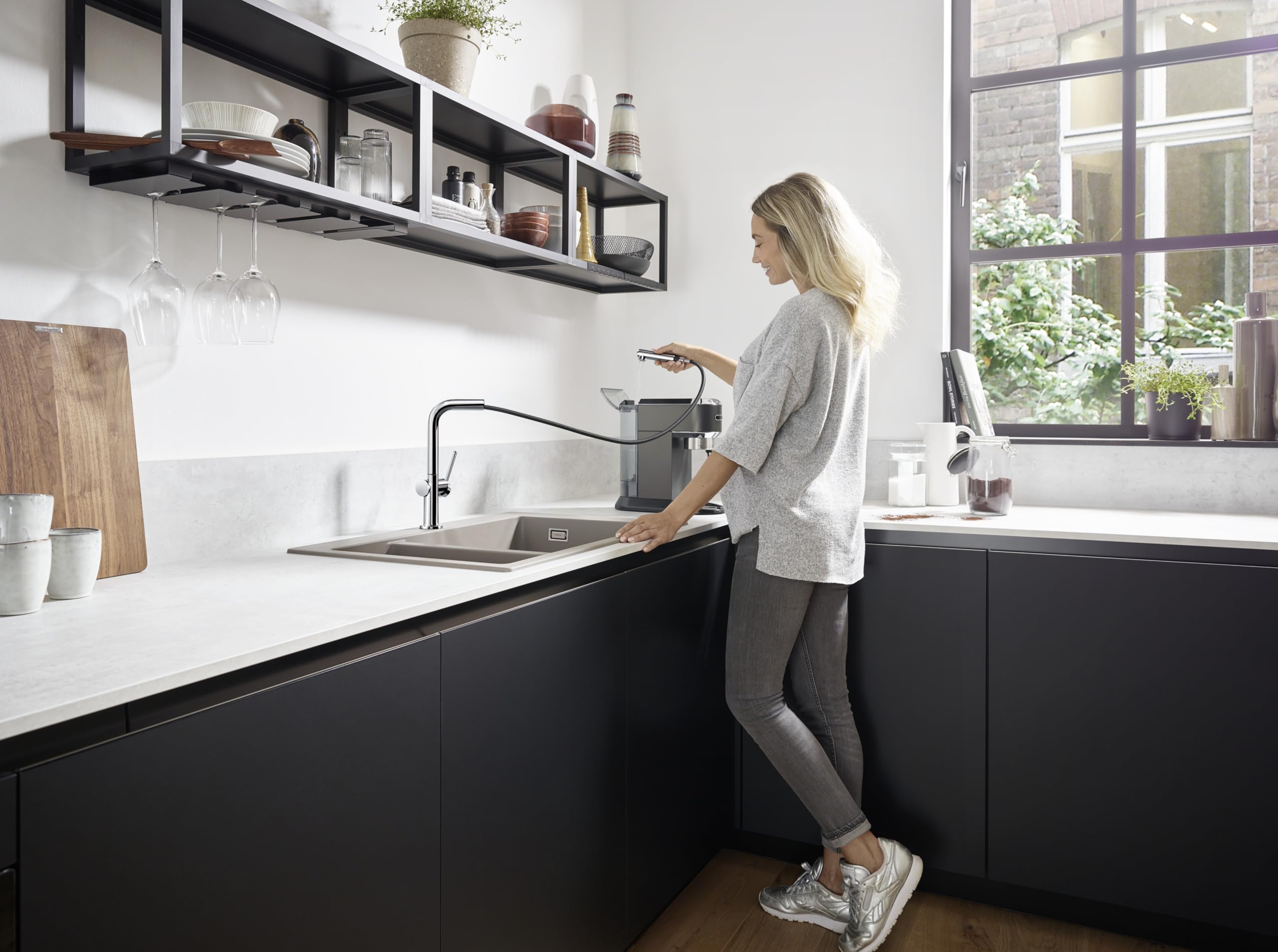 Amazon | hansgrohe Talis M54 キッチンタップ 270 引き出し式注ぎ口と 