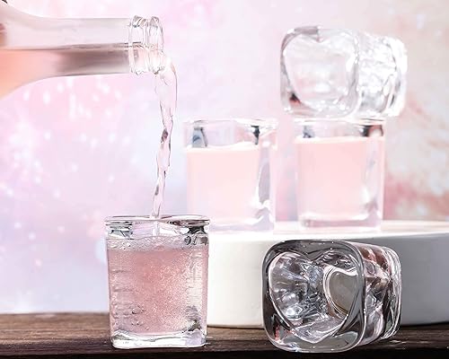Miniatura 4 de Vasos de chupito con forma de corazón Srgeilzati, lindos accesorios para carrito de bar  Decoración para carrito de bar 2oz (6, Transparente)