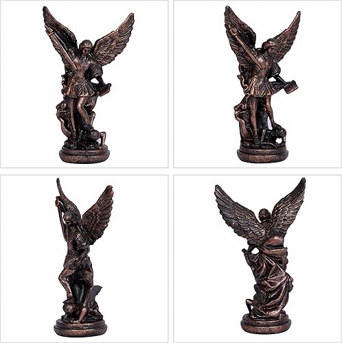 Miniatura 17 de Estatua de Arcángel de San Miguel de 12.2 pulgadas Estatua de San Miguel Arcángel Estatua de San Miguel derrotando a Satanás Miguel Ángel Colección