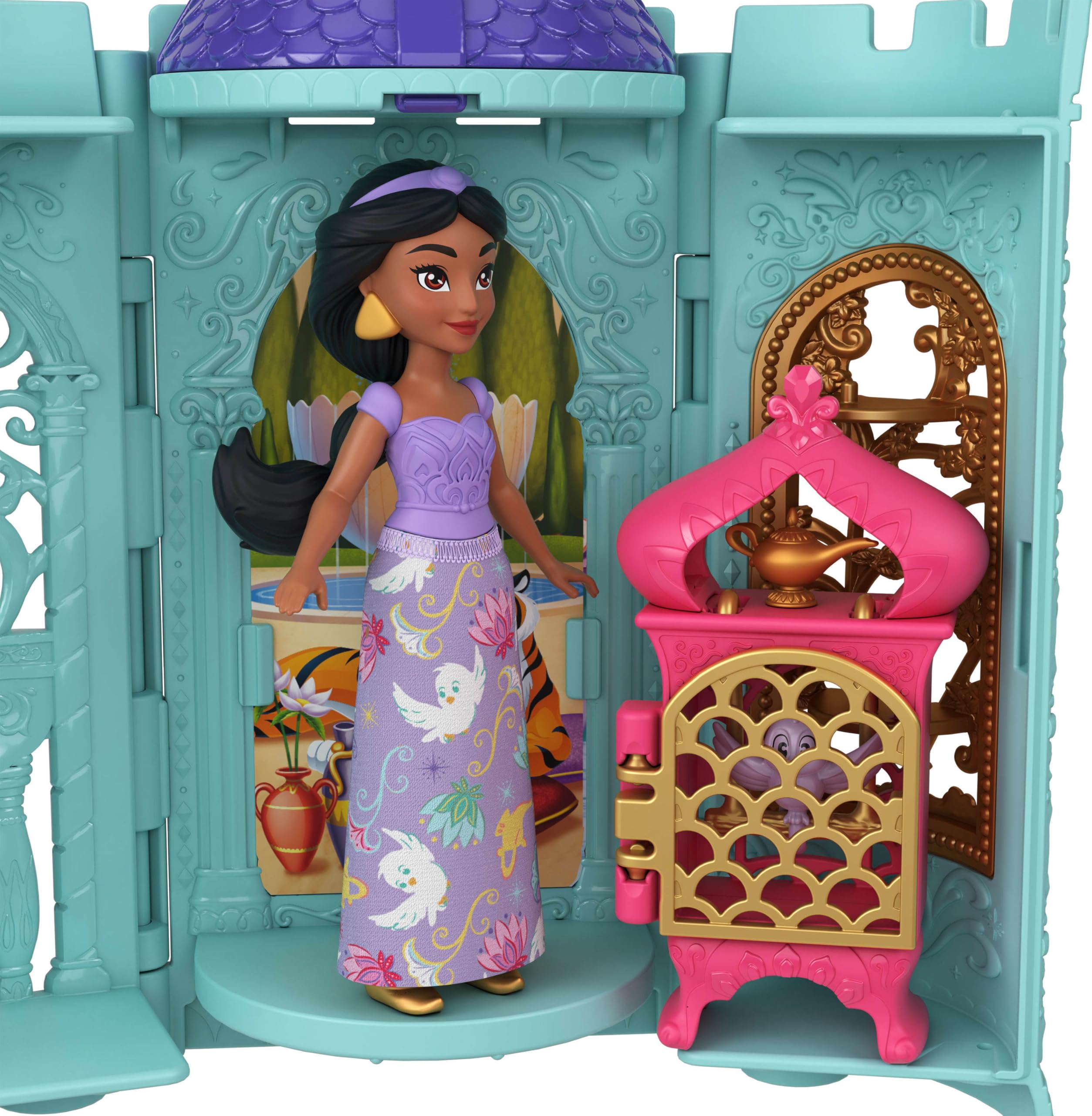 Mattel Disney Princess Tower Surprise Piccole bambole e accessori, impilabile Playset con 4 sorprese e amici di Disney Movies (gli stili possono variare)