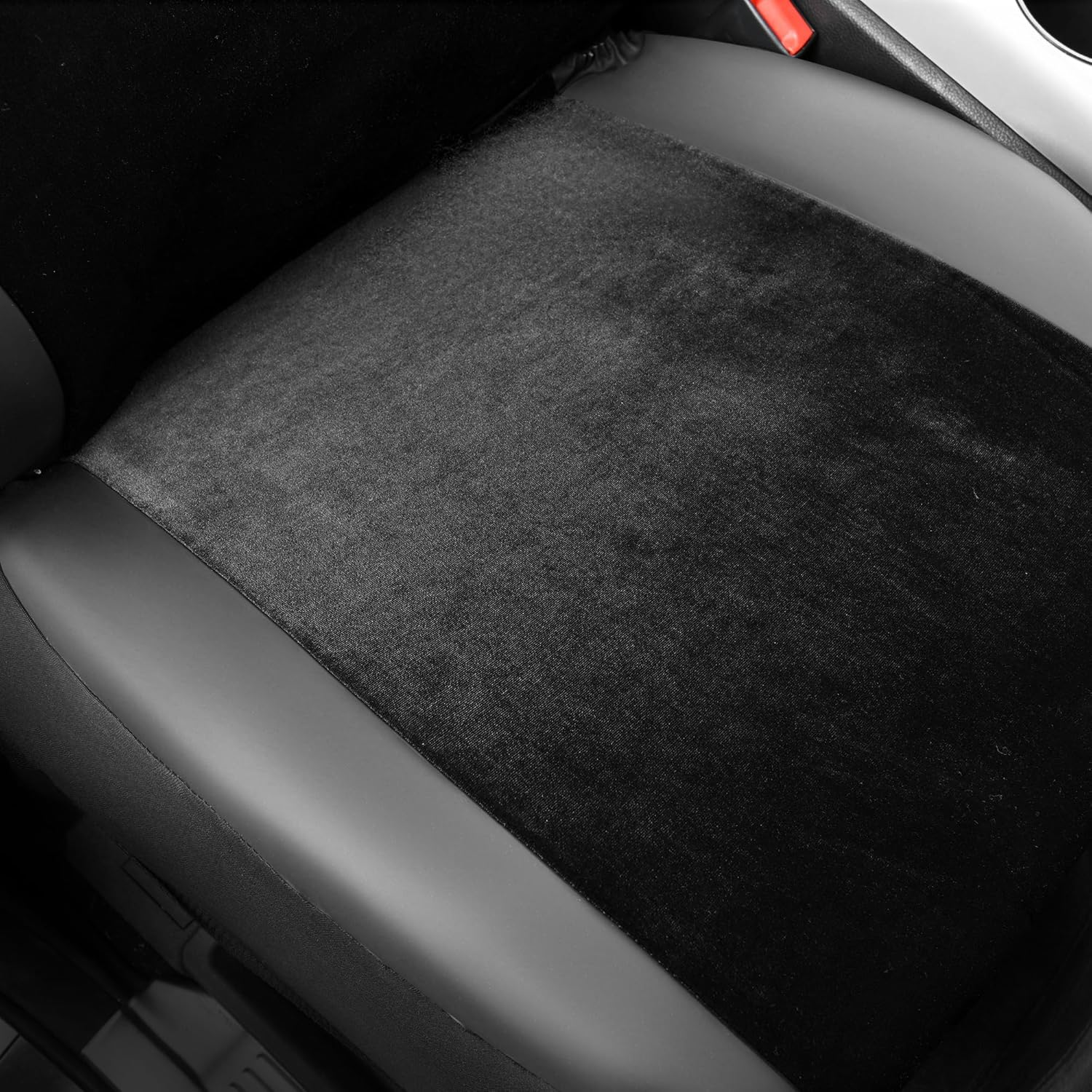 CAR PASS Velour Rhinestone Bling Seat Covers Front Seats Only Velvet, Warm Winter Breath Summer Soft Short Plush Universal for SUV Trucks Van Cute Women Sparkle, 2 Seat 2PCS Black Silver Diamond - Image 6