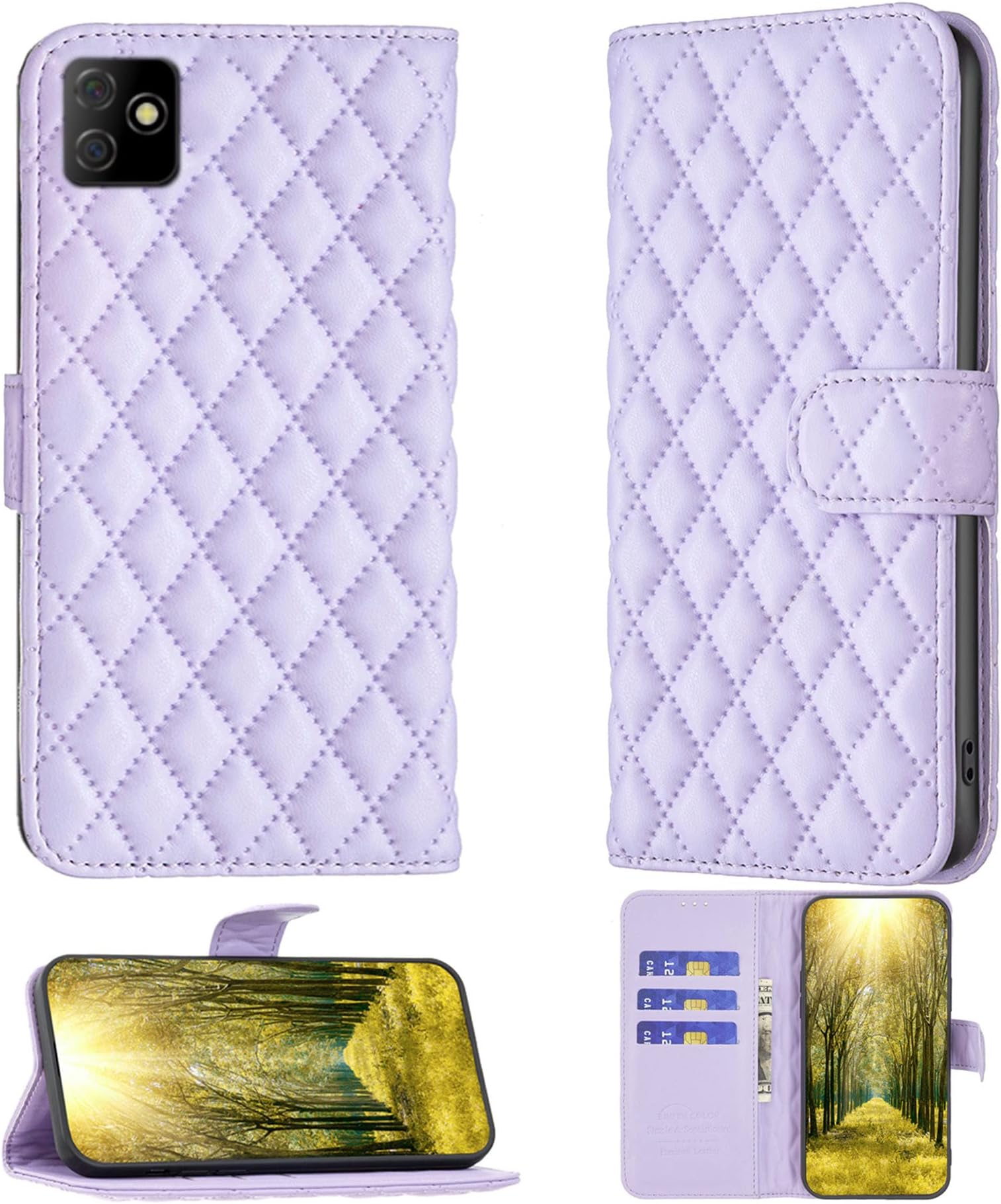 AroepurtCase for Digicel Dl4s Case Compatible with Digicel Dl4s Phone Case Flip Stand Cover Women Wallet Purple