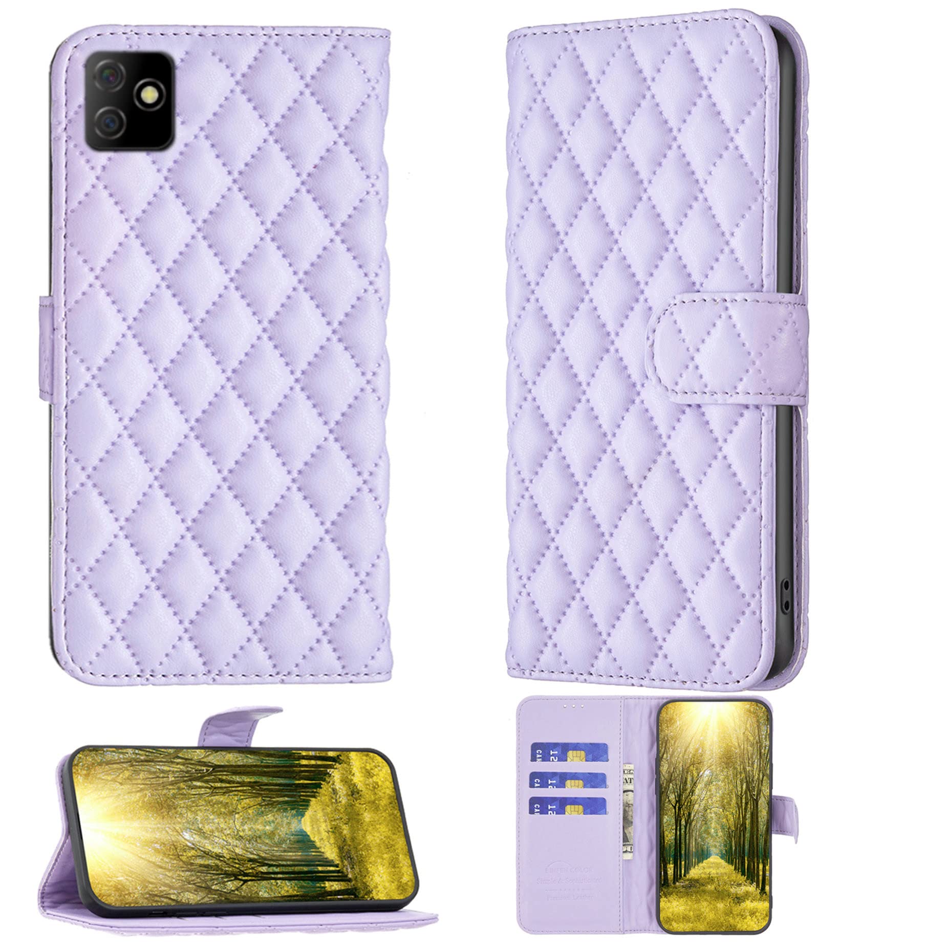 AroepurtCase for Digicel Dl4s Case Compatible with Digicel Dl4s Phone Case Flip Stand Cover Women Wallet Purple