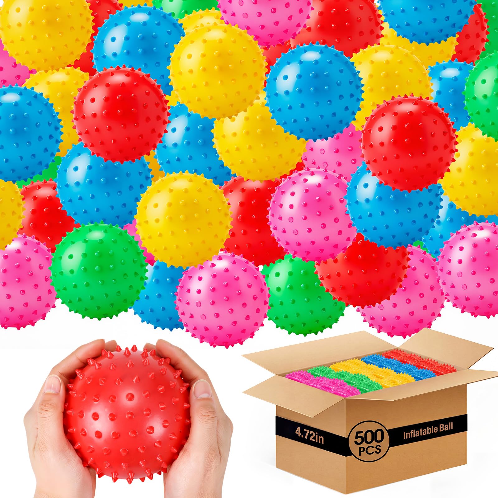 Jerify Knobby Balls 12 cm rimbalzante Spiky palla sensoriale Bulk morbido gonfiabile massaggio stress giocattolo di plastica per la scuola partito giochi all'aperto e interno