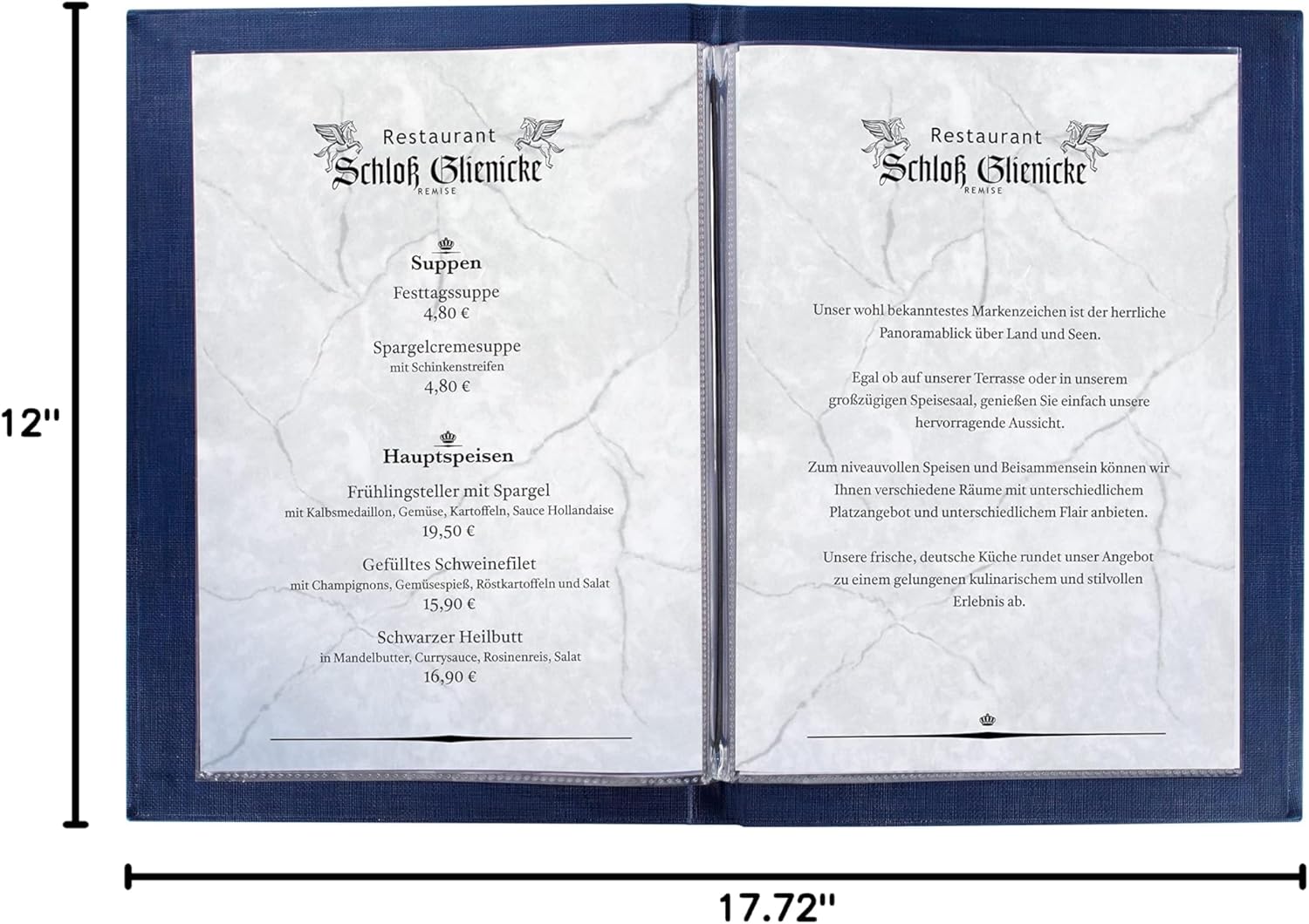 Sigel SM180 Double Transparent Pockets, for menu folders with Elastic Binding, for A4, 10 Pieces