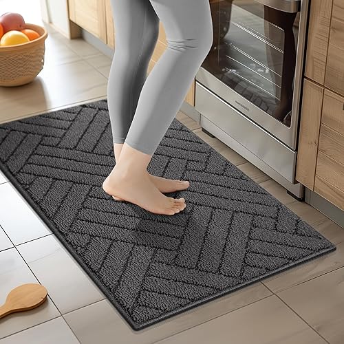 Alfombras y tapetes de cocina para piso, alfombra de pasillo de cocina antideslizante, absorbente, resistente a la suciedad, cómoda alfombra para
