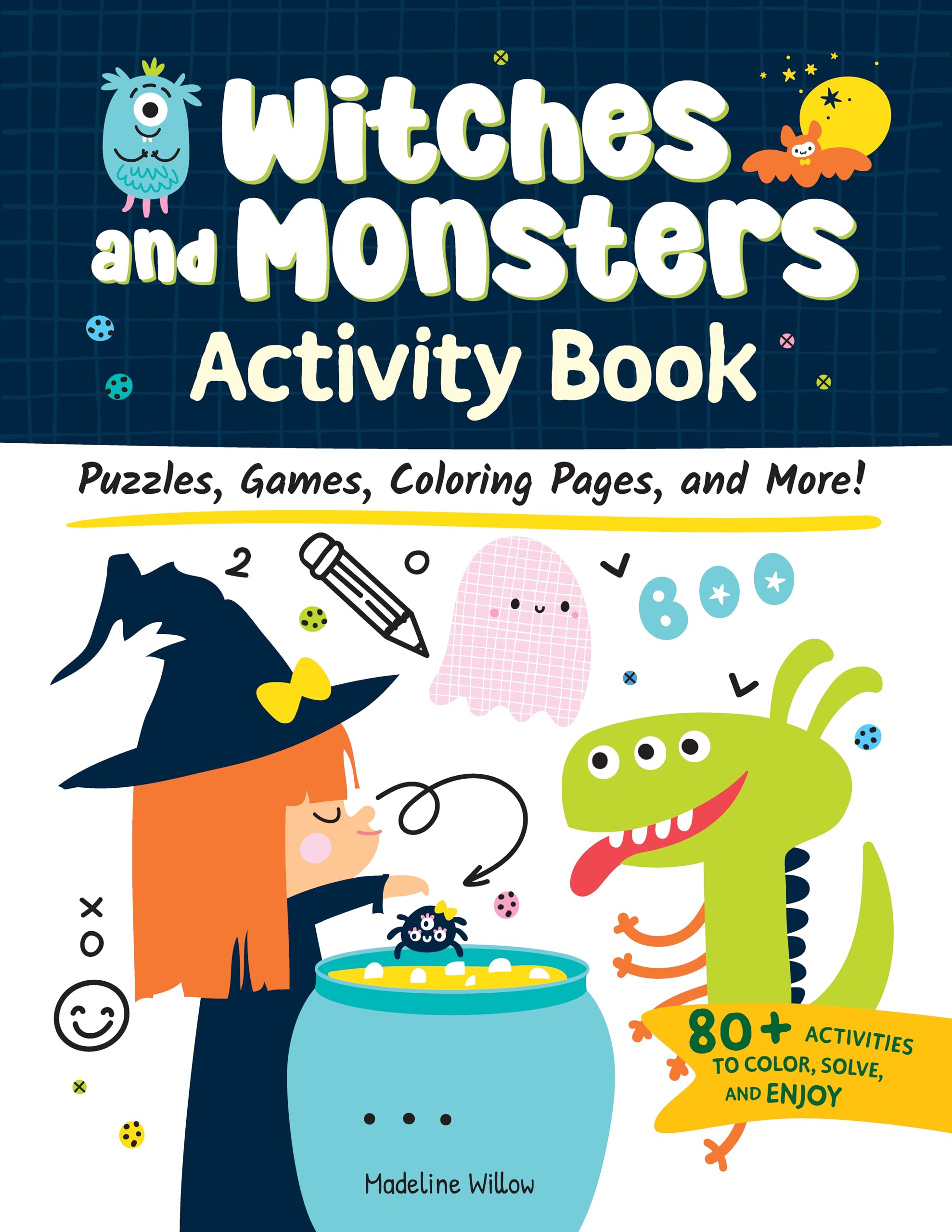 Witches and Monsters Activity Book: Puzzles, Games, Coloring Pages, and More! (Happy Fox Books) 80+ Fun Activities for Kids Ages 6-10 - Mazes, Seek-and-Find, Word Search, Spot-the-Difference