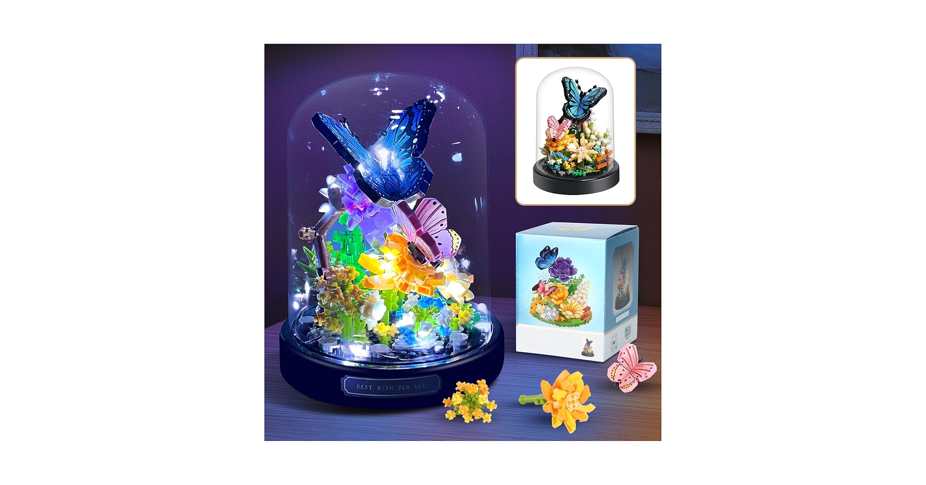フラワー Amazon.com: ZQJKLE Flower Bouquet Butterfly Building Set