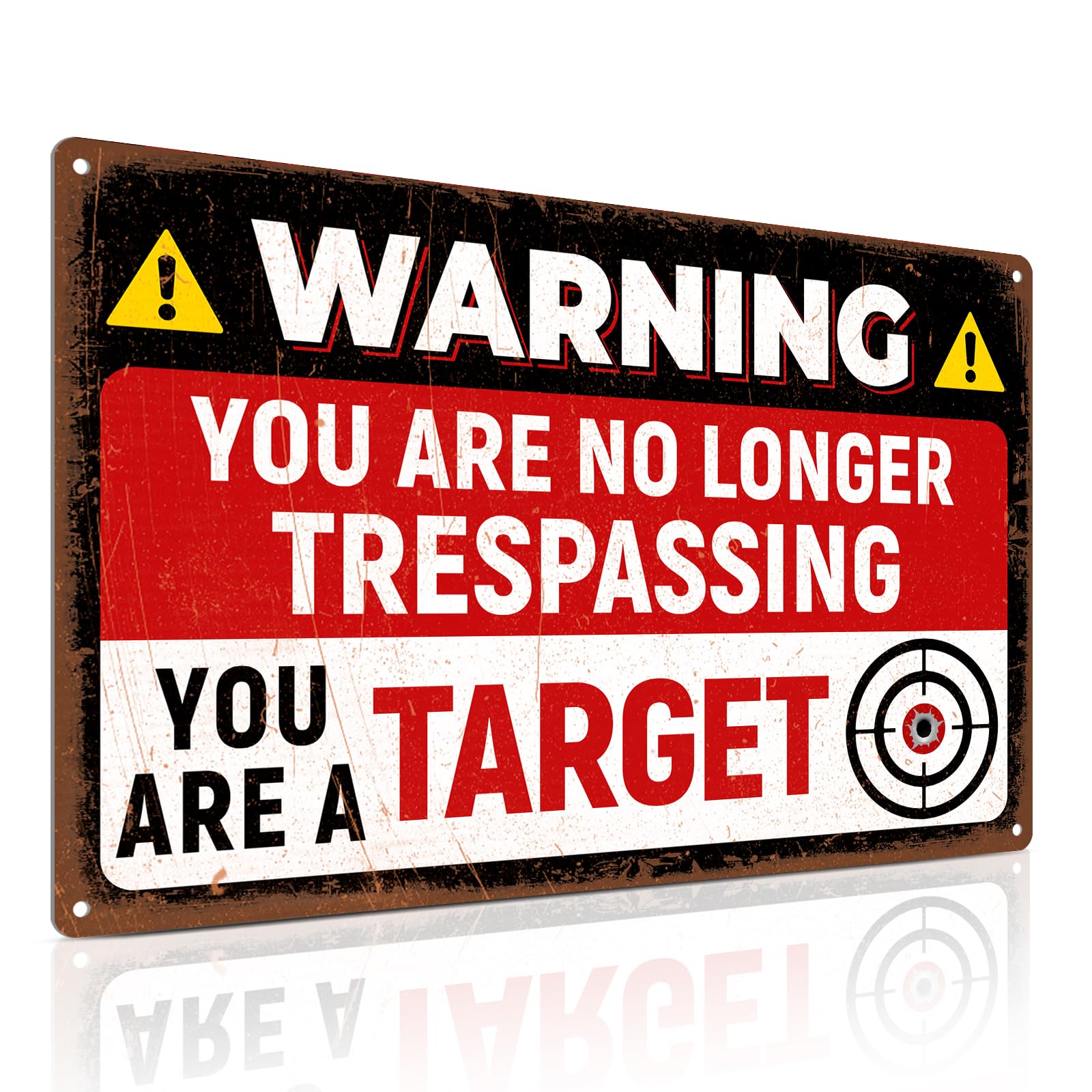 ALKB No Trespassing Sign, 8 x 12 Inches Funny Metal Warning Sign for Outdoor Decor
