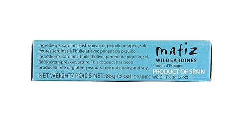 Miniatura 6 de Matiz Sardinillas con pimientos dulces del piquillo - capturado en la naturaleza, sardinas bebé (3 onzas - 3 unidades)