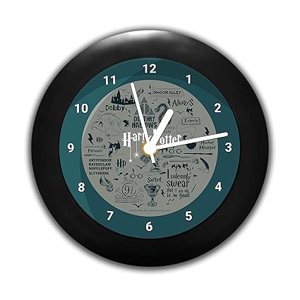 MCSID RAZZ- Harry Potter - Grey Table Clocks New | Desk Clock | Table Clock for Home Decor |Table Clock for Office Gift Birthday Gift, (INDIA) (Infographic Grey (with Numbers))