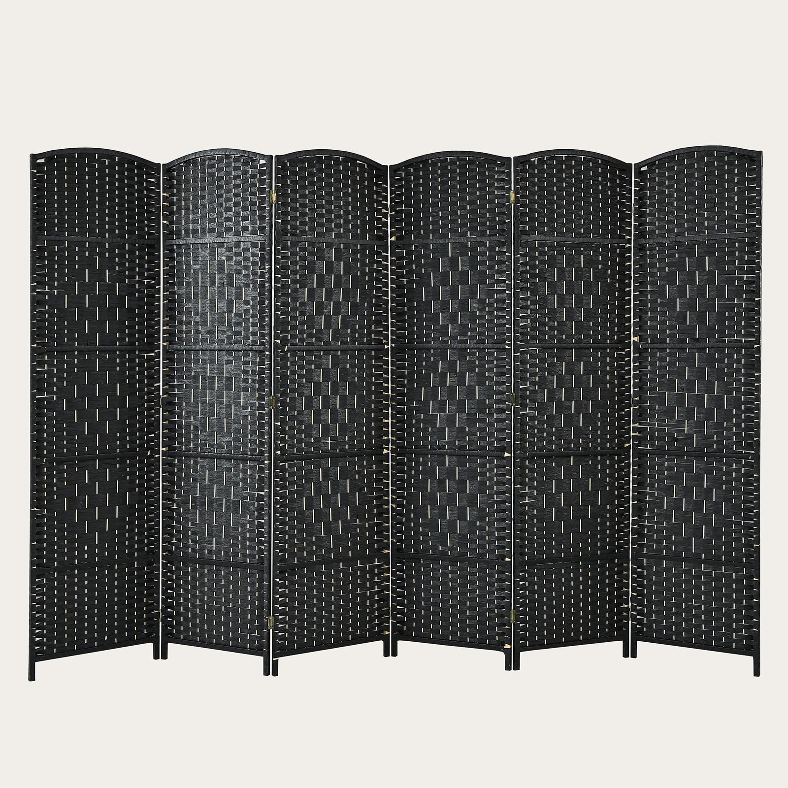 GIANTEX Parawan, separator pokojowy wewnętrzny 6-częściowy 270,5 x 180 cm, ściana ochronna składana z ramą z litego drewna, ochrona przed spojrzeniem dla domu, restauracji, biura, salonu, balkonu