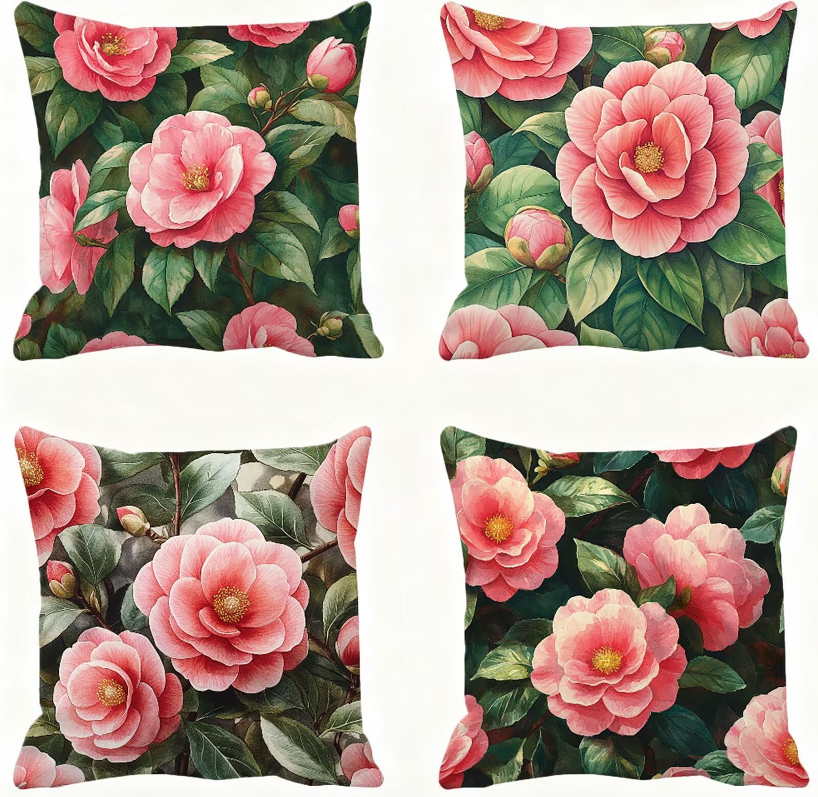 Verde Federe Cuscini Divan 60x60 Rosa Federe Cuscino Letto Super Morbido Copricuscino Letto Set di 4 Cuscini Divano Decorazioni Autunnali Copricuscini Arredamento Casa Sedia Soggiorno Giardino E - 905