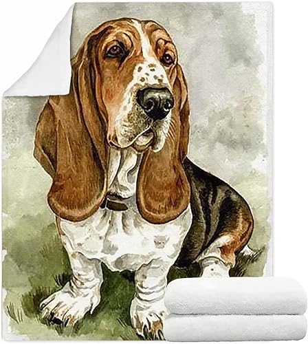 Miniatura 2 de Basset Hound - Mantas antiestáticas para perros y mujeres, manta de viaje para hombres y mujeres, mantas suaves y cálidas para primavera y verano