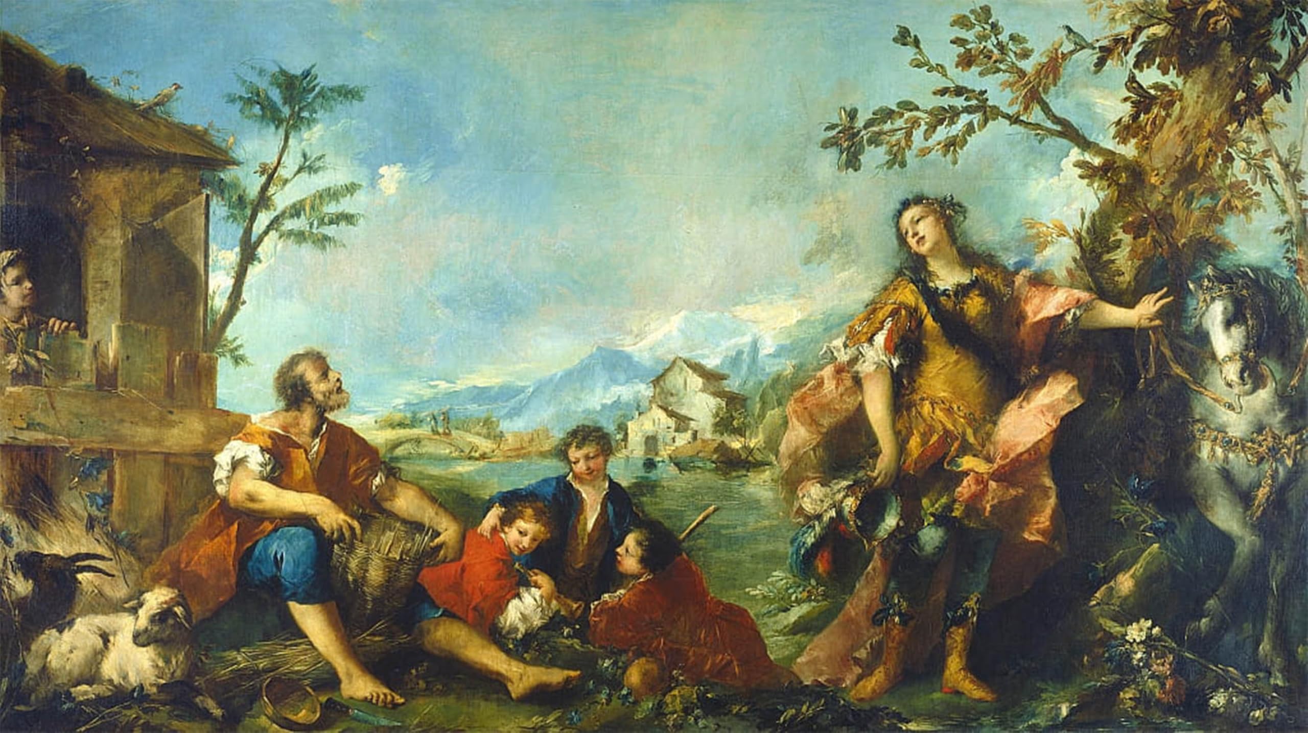 POSTERIIk Famous Print Pop Art Wall Art Graffiti Erminia and the Shepherds by Francesco Guardi Art Prints for Home Decor 60x90cm