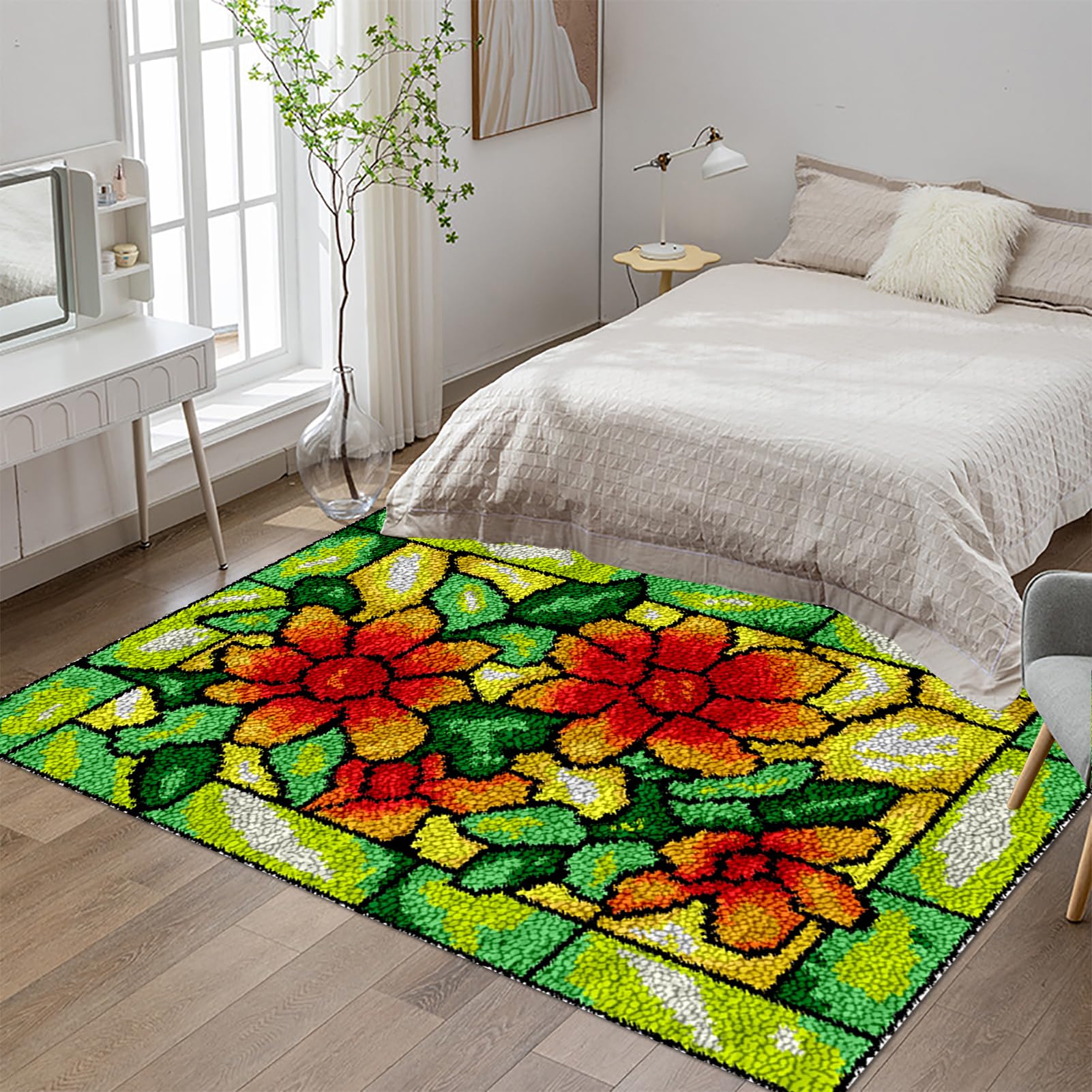 Tehocwiz Large Latch Hook Kits For Adults Rug Making Kit For Adults Beginners Latch Hook Rug Kits 69 x102 cm Embroidery Carpet, Pre-Printed Pattern Rug Making Kit, Tapestry Kits Rug for Beginners โ image 1