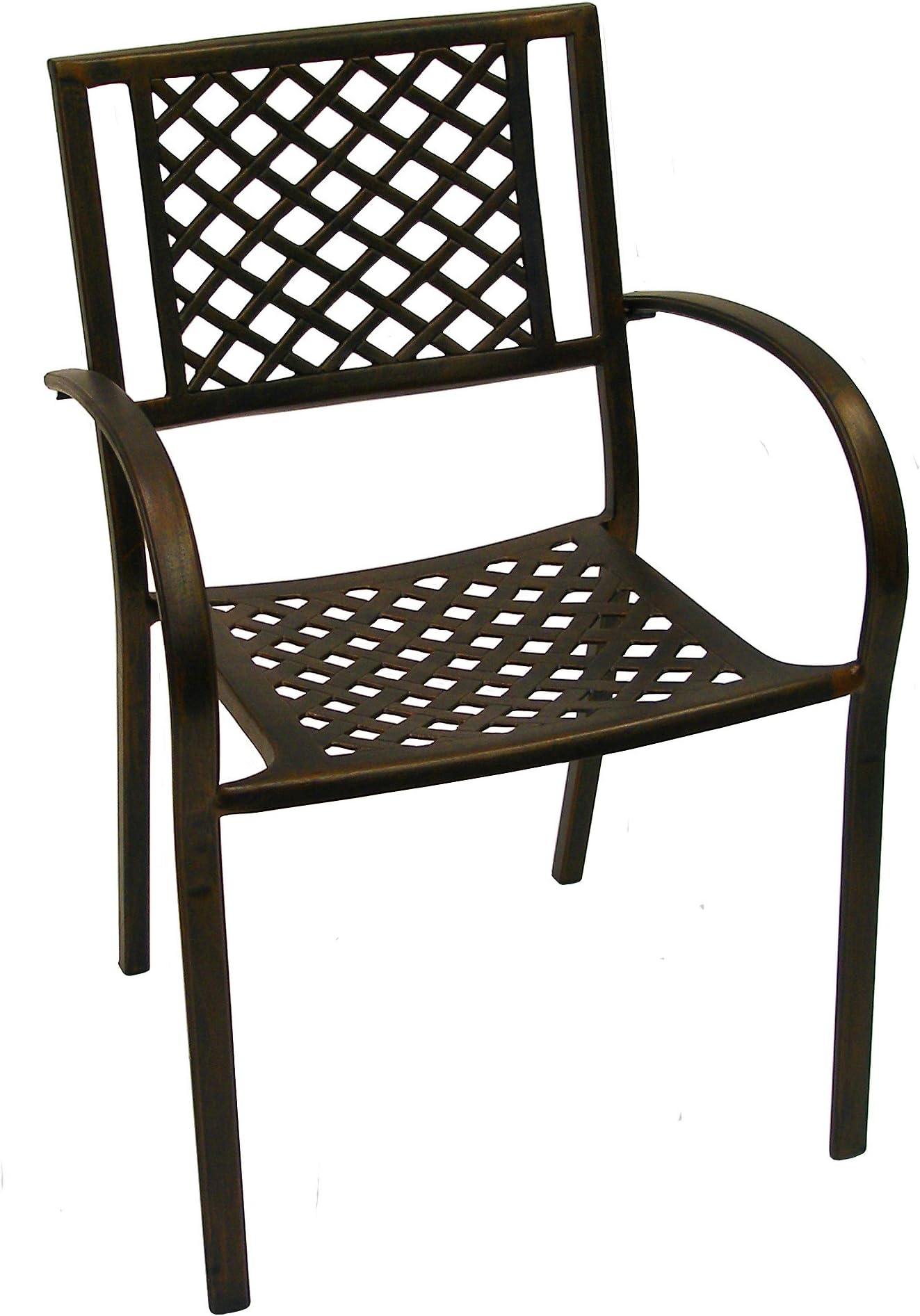 ATC Design Nantucket Antique Bronze Solid Cast Aluminum Arm Chair (Pack of 4)
