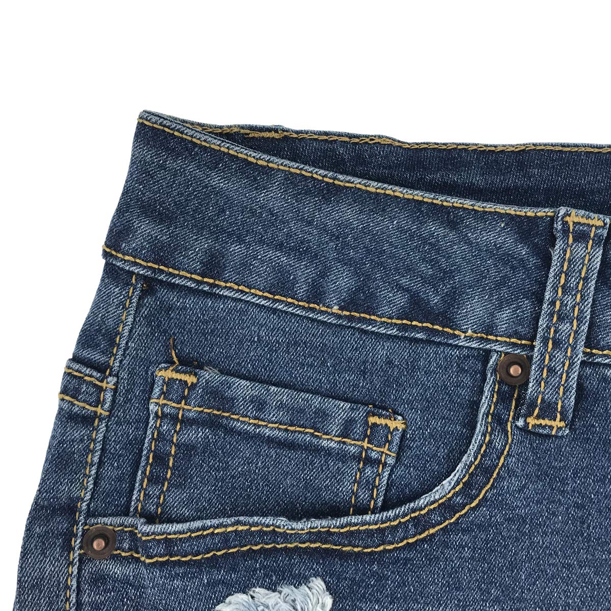 vanberfia Women's Strechy Distressed Denim Shorts