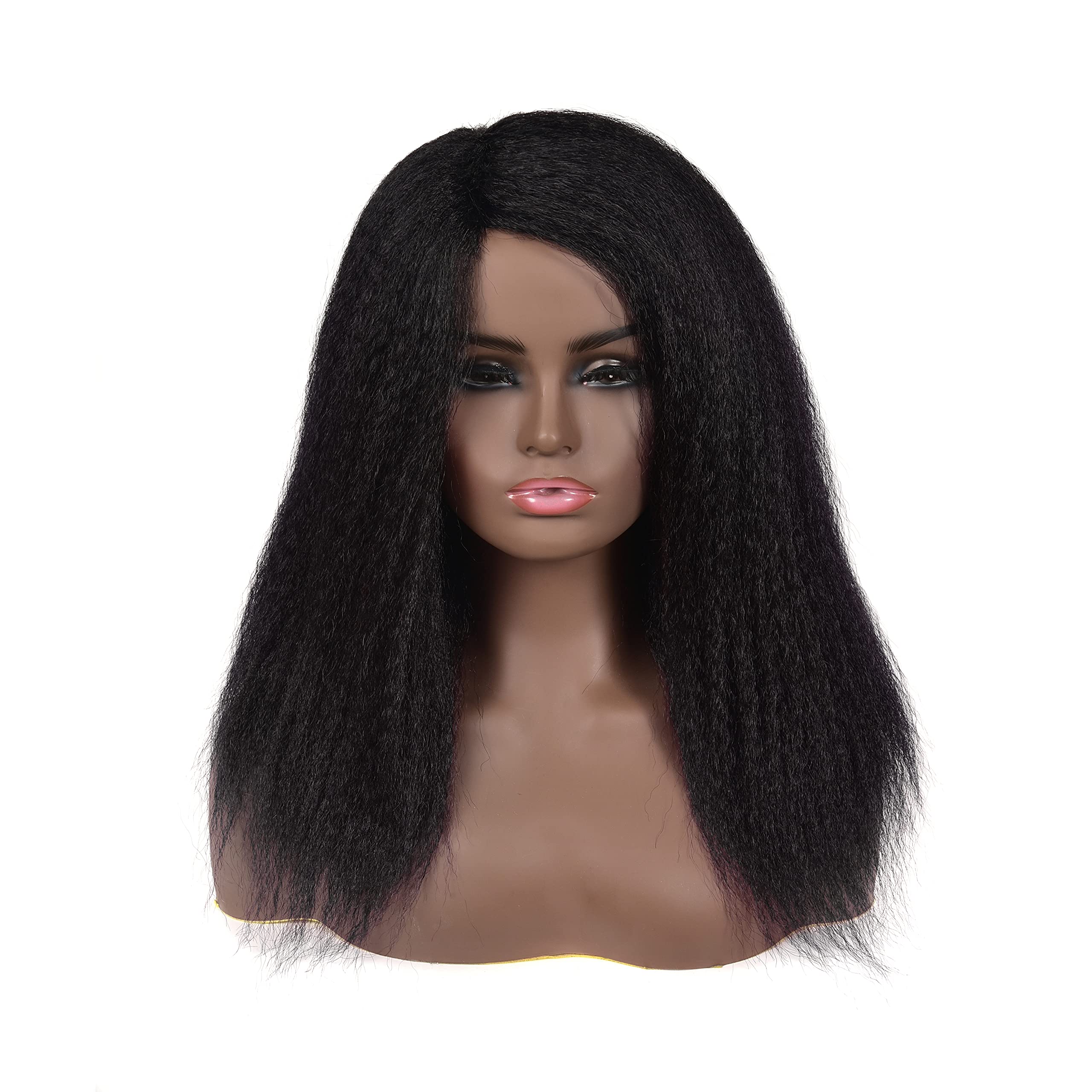 14 inch Straight Synthetic Wigs for Black Women None Lace Yaki Straight Synthetic Wigs for Women Girl's Daily Party to Use（1B）
