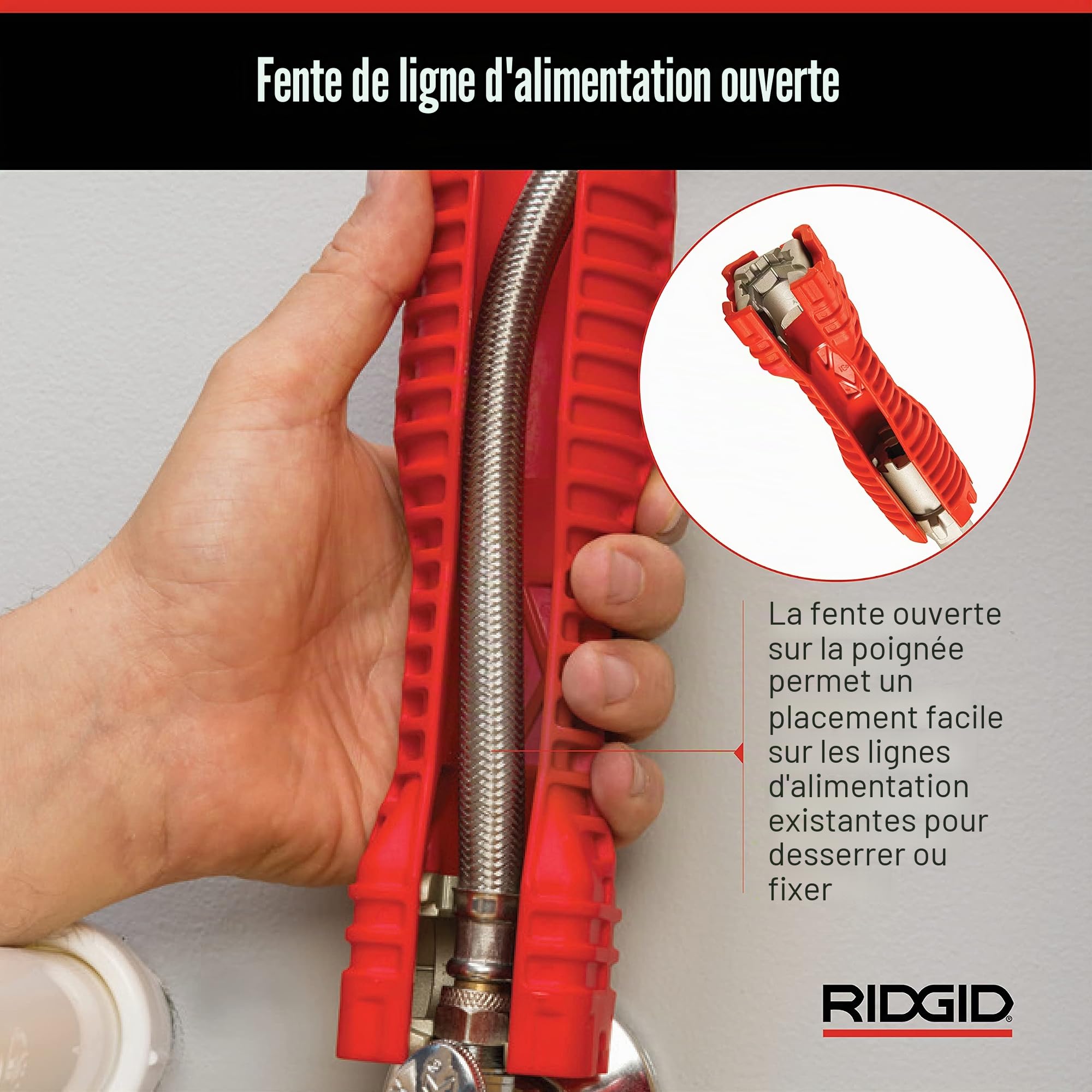 RIDGID 57003 EZ Clé de plomberie Outil d'installation et de retrait de robinet, orange