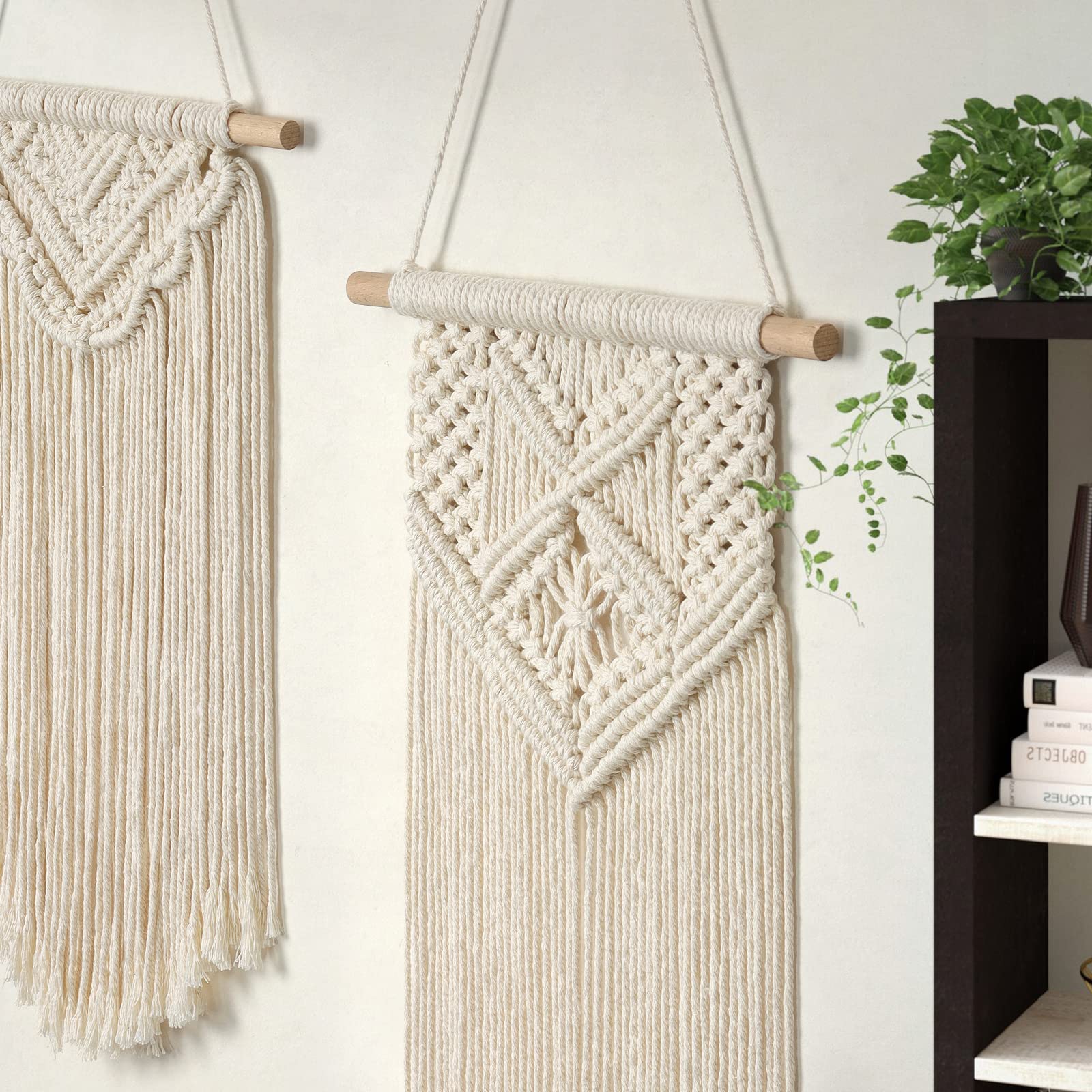 LOMOHOO 3 piccoli arazzi in macramè da appendere alla parete, decorazione artistica da parete, ideale per decorazioni per la casa boho, appartamento, camera dei bambini, decorazioni per feste
