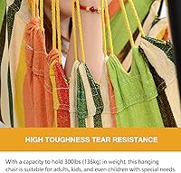 Vista 3 de Hommtina - Silla hamaca colgante con cuerda, silla colgante con bolsillo y durabilidad, soporta un máximo de 300 libras, perfecta para exteriores