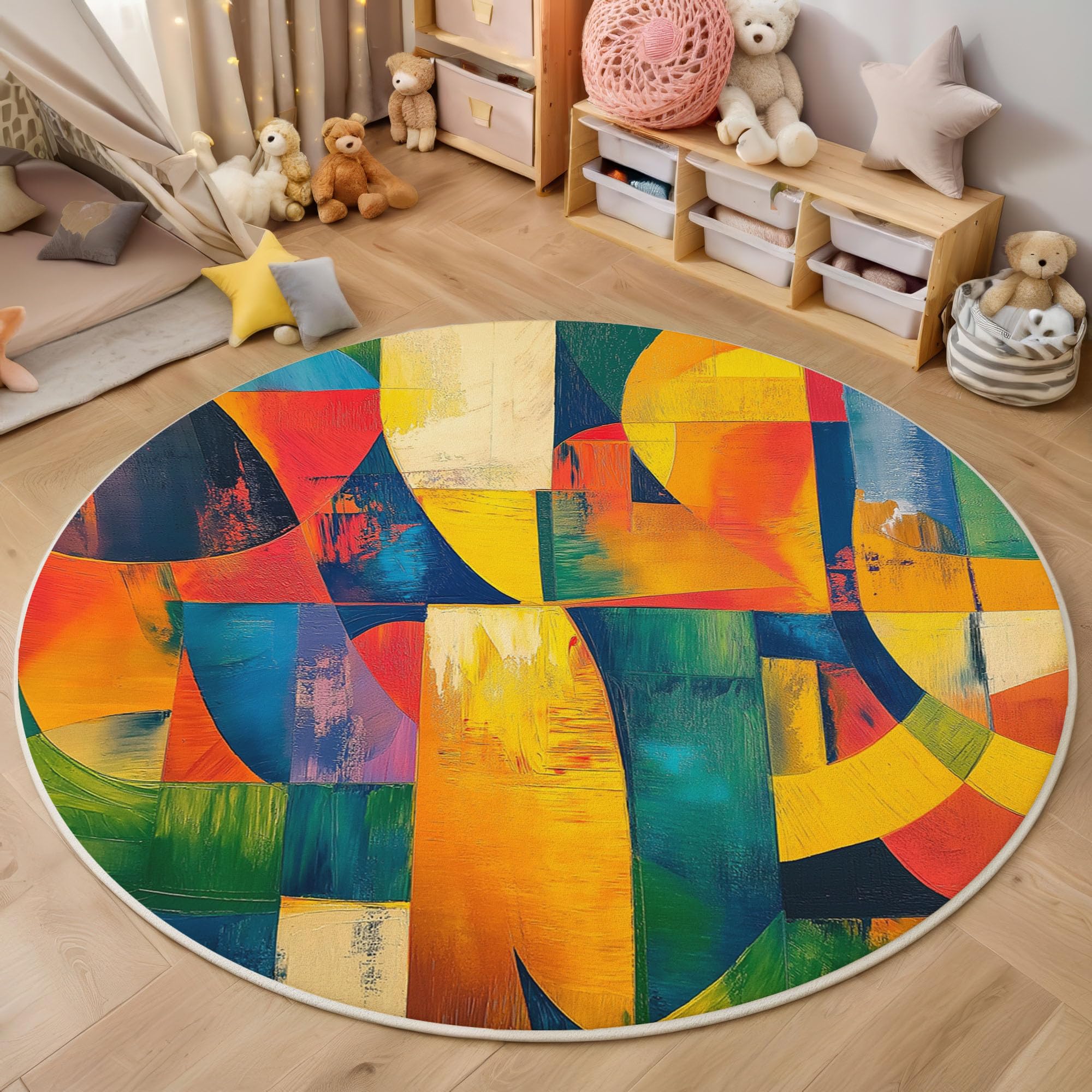 Tapis de sol moderne géométrie imprimé antidérapant décoration intérieur salon